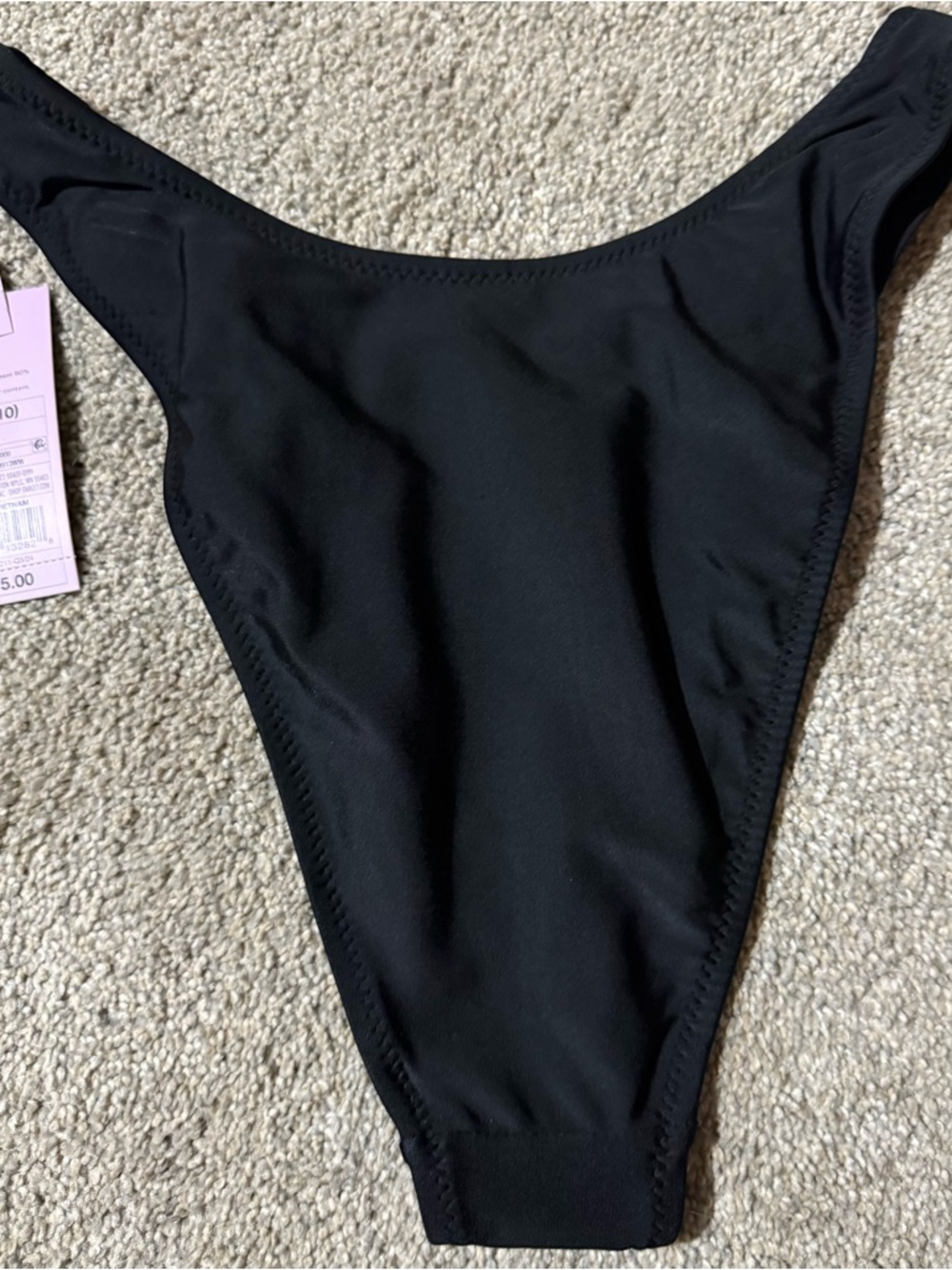 Black High-Cut Bikini Bottom- Medium